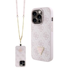 Husa pentru iPhone 15 Pro - Guess Crossbody 4G Metal Logo (GUHCP15LP4TDSCPP) - Pink Husa pentru iPhone 15 Pro - Guess Crossbody 4G Metal Logo (GUHCP15LP4TDSCPP) - Pink