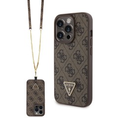 Husa pentru iPhone 15 Pro - Guess Crossbody 4G Metal Logo (GUHCP15LP4TDSCPW) - Brown Husa pentru iPhone 15 Pro - Guess Crossbody 4G Metal Logo (GUHCP15LP4TDSCPW) - Brown