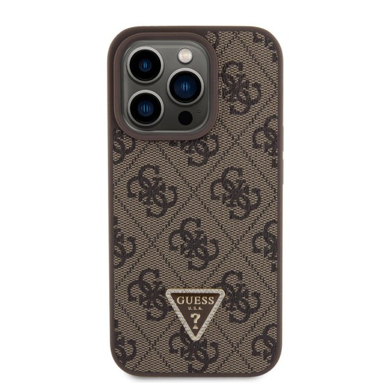 Husa pentru iPhone 15 Pro - Guess Crossbody 4G Metal Logo (GUHCP15LP4TDSCPW) - Brown