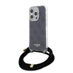 Husa pentru iPhone 15 Pro - Guess Crossbody Cord 4G Print (GUHCP15LHC4SEK) - Black Husa pentru iPhone 15 Pro - Guess Crossbody Cord 4G Print (GUHCP15LHC4SEK) - Black