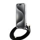 Husa pentru iPhone 15 Pro - Guess Crossbody Cord 4G Print (GUHCP15LHC4SEK) - Black