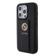 Husa pentru iPhone 15 Pro - Guess Grip Stand 4G Saffiano Strass (GUHCP15LPGSSADK) - Black