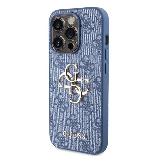 Husa pentru iPhone 15 Pro - Guess Hardcase 4G Big Metal Logo - Blue, GUHCP15L4GMGBL