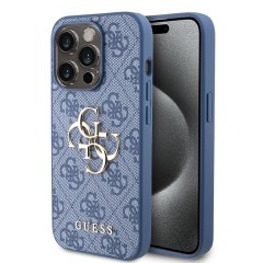 Husa pentru iPhone 15 Pro - Guess Hardcase 4G Big Metal Logo - Blue, GUHCP15L4GMGBL Husa pentru iPhone 15 Pro - Guess Hardcase 4G Big Metal Logo - Blue, GUHCP15L4GMGBL