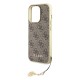 Husa pentru iPhone 15 Pro - Guess Hardcase 4G Charms Collection (GUHCP15LGF4GBR) - Brown