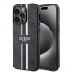 Husa pentru iPhone 15 Pro - Guess Hardcase 4G Printed Stripes MagSafe (GUHMP15LP4RPSK) - Black