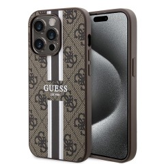 Husa pentru iPhone 15 Pro - Guess Hardcase 4G Printed Stripes MagSafe (GUHMP15LP4RPSW) - Brown Husa pentru iPhone 15 Pro - Guess Hardcase 4G Printed Stripes MagSafe (GUHMP15LP4RPSW) - Brown