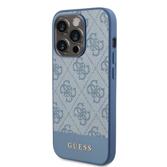 Husa pentru iPhone 15 Pro - Guess Hardcase 4G Stripe Collection (GUHCP15LG4GLBL) - Blue