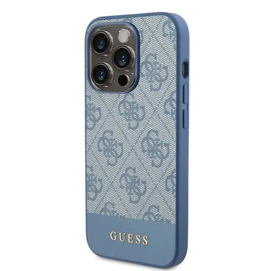 Husa pentru iPhone 15 Pro - Guess Hardcase 4G Stripe Collection (GUHCP15LG4GLBL) - Blue Husa pentru iPhone 15 Pro - Guess Hardcase 4G Stripe Collection (GUHCP15LG4GLBL) - Blue