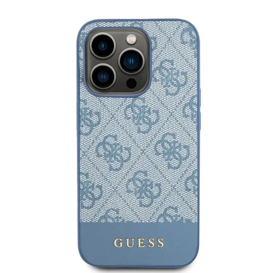 Husa pentru iPhone 15 Pro - Guess Hardcase 4G Stripe Collection (GUHCP15LG4GLBL) - Blue Husa pentru iPhone 15 Pro - Guess Hardcase 4G Stripe Collection (GUHCP15LG4GLBL) - Blue