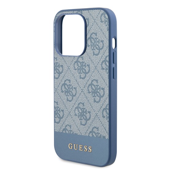 Husa pentru iPhone 15 Pro - Guess Hardcase 4G Stripe Collection (GUHCP15LG4GLBL) - Blue