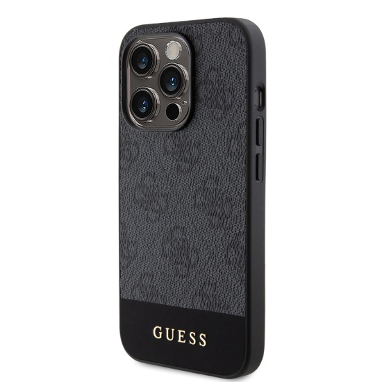 Husa pentru iPhone 15 Pro - Guess Hardcase 4G Stripe Collection (GUHCP15LG4GLGR) - Grey