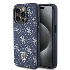 Husa pentru iPhone 15 Pro - Guess Hardcase 4G Triangle Metal Logo (GUHCP15LPG4GPB) - Blue Husa pentru iPhone 15 Pro - Guess Hardcase 4G Triangle Metal Logo (GUHCP15LPG4GPB) - Blue