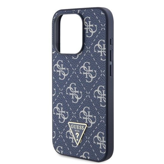 Husa pentru iPhone 15 Pro - Guess Hardcase 4G Triangle Metal Logo (GUHCP15LPG4GPB) - Blue