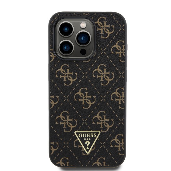 Husa pentru iPhone 15 Pro - Guess Hardcase 4G Triangle Metal Logo (GUHCP15LPG4GPK) - Black