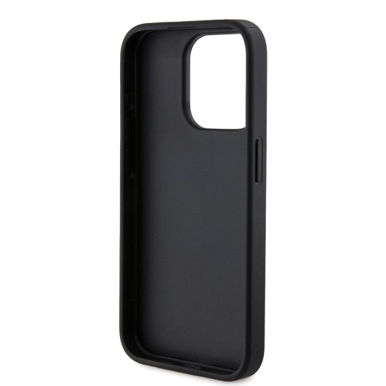 Husa pentru iPhone 15 Pro - Guess Hardcase 4G Triangle Metal Logo (GUHCP15LPG4GPK) - Black