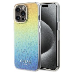 Husa pentru iPhone 15 Pro - Guess Hardcase IML Faceted Mirror Disco Iridescent (GUHCP15LHDECMI) - Multicolour Husa pentru iPhone 15 Pro - Guess Hardcase IML Faceted Mirror Disco Iridescent (GUHCP15LHDECMI) - Multicolour