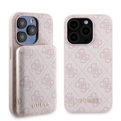 Husa pentru iPhone 15 Pro - Guess Hardcase Powerbank MagSafe (GUBPM5P15L4GEMGP) - Pink Husa pentru iPhone 15 Pro - Guess Hardcase Powerbank MagSafe (GUBPM5P15L4GEMGP) - Pink