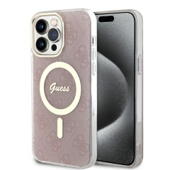Husa pentru iPhone 15 Pro - Guess IML 4G MagSafe (GUHMP15LH4STP) - Pink Husa pentru iPhone 15 Pro - Guess IML 4G MagSafe (GUHMP15LH4STP) - Pink