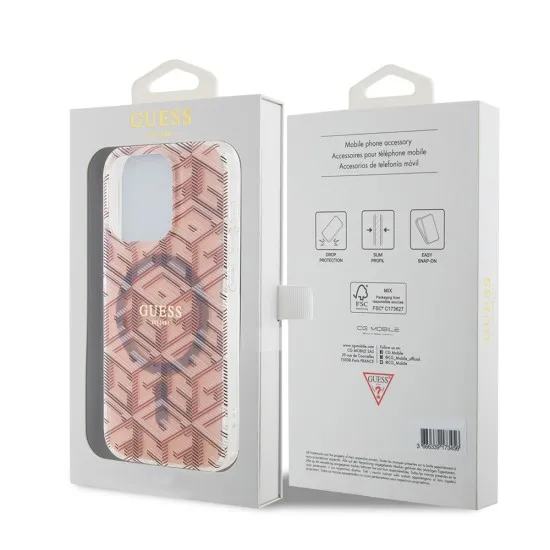 Husa pentru iPhone 15 Pro - Guess IML GCube MagSafe (GUHMP15LHGCUSTGP) - Pink Husa pentru iPhone 15 Pro - Guess IML GCube MagSafe (GUHMP15LHGCUSTGP) - Pink