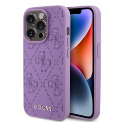 Husa pentru iPhone 15 Pro - Guess Leather 4G Stamped (GUHCP15LP4EPMU) - Light Purple Husa pentru iPhone 15 Pro - Guess Leather 4G Stamped (GUHCP15LP4EPMU) - Light Purple