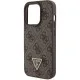 Husa pentru iPhone 15 Pro - Guess Leather 4G Triangle Strass (GUHCP15LP4TDPW) - Brown Husa pentru iPhone 15 Pro - Guess Leather 4G Triangle Strass (GUHCP15LP4TDPW) - Brown