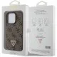 Husa pentru iPhone 15 Pro - Guess Leather 4G Triangle Strass (GUHCP15LP4TDPW) - Brown Husa pentru iPhone 15 Pro - Guess Leather 4G Triangle Strass (GUHCP15LP4TDPW) - Brown