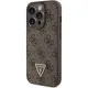 Husa pentru iPhone 15 Pro - Guess Leather 4G Triangle Strass (GUHCP15LP4TDPW) - Brown Husa pentru iPhone 15 Pro - Guess Leather 4G Triangle Strass (GUHCP15LP4TDPW) - Brown