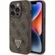 Husa pentru iPhone 15 Pro - Guess Leather 4G Triangle Strass (GUHCP15LP4TDPW) - Brown Husa pentru iPhone 15 Pro - Guess Leather 4G Triangle Strass (GUHCP15LP4TDPW) - Brown