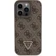 Husa pentru iPhone 15 Pro - Guess Leather 4G Triangle Strass (GUHCP15LP4TDPW) - Brown Husa pentru iPhone 15 Pro - Guess Leather 4G Triangle Strass (GUHCP15LP4TDPW) - Brown
