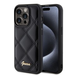 Husa pentru iPhone 15 Pro - Guess Quilted Metal Logo (GUHCP15LPSQSQSK) - Black Husa pentru iPhone 15 Pro - Guess Quilted Metal Logo (GUHCP15LPSQSQSK) - Black