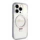 Husa pentru iPhone 15 Pro - Guess Ring Stand Script Glitter MagSafe (GUHMP15LHRSGSD) - Clear