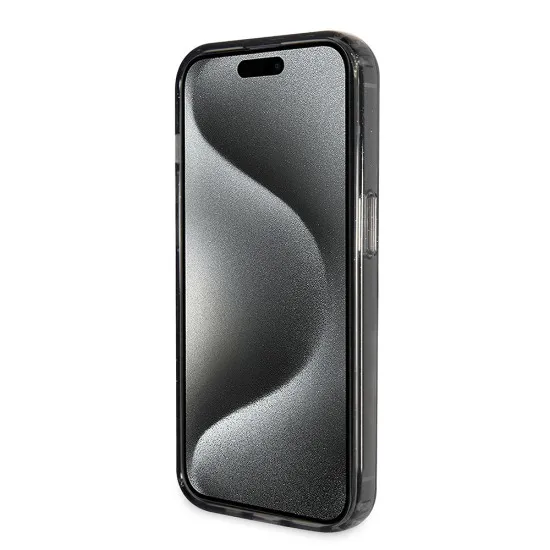 Husa pentru iPhone 15 Pro - Guess Ring Stand Script Glitter MagSafe (GUHMP15LHRSGSK) - Black Husa pentru iPhone 15 Pro - Guess Ring Stand Script Glitter MagSafe (GUHMP15LHRSGSK) - Black