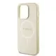 Husa pentru iPhone 15 Pro - Guess Saffiano MagSafe (GUHMP15LPSAHMCB) - Gold