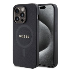 Husa pentru iPhone 15 Pro - Guess Saffiano MagSafe (GUHMP15LPSAHMCK) - Black Husa pentru iPhone 15 Pro - Guess Saffiano MagSafe (GUHMP15LPSAHMCK) - Black