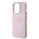 Husa pentru iPhone 15 Pro - Guess Saffiano MagSafe (GUHMP15LPSAHMCP) - Pink