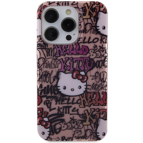 Husa pentru iPhone 15 Pro - Hello Kitty Hardcase IML Tags Graffiti (HKHCP15LHDGPTP) - Pink Husa pentru iPhone 15 Pro - Hello Kitty Hardcase IML Tags Graffiti (HKHCP15LHDGPTP) - Pink