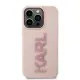Husa pentru iPhone 15 Pro - Karl Lagerfeld 3D Design (KLHCP15L3DMBKCP) - Pink Rubber Glitter Logo