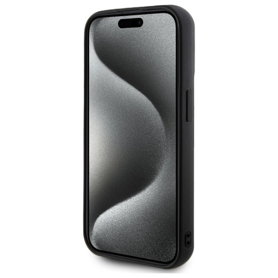 Husa pentru iPhone 15 Pro - Karl Lagerfeld 3D Design (KLHCP15L3DRKSDLK) - Rubber Signature