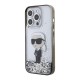 Husa pentru iPhone 15 Pro - Karl Lagerfeld Hardcase Liquid Glitter (KLHCP15LLKKNSK) - Transparent Ikonik