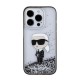 Husa pentru iPhone 15 Pro - Karl Lagerfeld Hardcase Liquid Glitter (KLHCP15LLKKNSK) - Transparent Ikonik