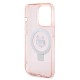 Husa pentru iPhone 15 Pro - Karl Lagerfeld Hardcase Ring Stand MagSafe (KLHMP15LHMRSCHP) - Pink Choupette Head