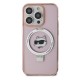 Husa pentru iPhone 15 Pro - Karl Lagerfeld Hardcase Ring Stand MagSafe (KLHMP15LHMRSCHP) - Pink Choupette Head