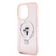 Husa pentru iPhone 15 Pro - Karl Lagerfeld Hardcase Ring Stand MagSafe (KLHMP15LHMRSKCP) - Pink Karl&Choupette