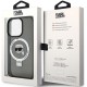 Husa pentru iPhone 15 Pro - Karl Lagerfeld Hardcase Ring Stand MagSafe (KLHMP15LHMRSKHK) - Karl Head