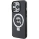 Husa pentru iPhone 15 Pro - Karl Lagerfeld Hardcase Ring Stand MagSafe (KLHMP15LHMRSKHK) - Karl Head