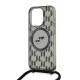 Husa pentru iPhone 15 Pro - Karl Lagerfeld IML Crossbody MagSafe (KLHMP15LHCKCKLCK) - Monogram Karl&Choupette Head