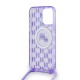 Husa pentru iPhone 15 Pro - Karl Lagerfeld IML Crossbody MagSafe (KLHMP15LHCKCKLCU) - Purple Monogram Karl&Choupette Head