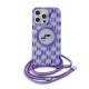 Husa pentru iPhone 15 Pro - Karl Lagerfeld IML Crossbody MagSafe (KLHMP15LHCKCKLCU) - Purple Monogram Karl&Choupette Head