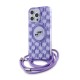 Husa pentru iPhone 15 Pro - Karl Lagerfeld IML Crossbody MagSafe (KLHMP15LHCKCKLCU) - Purple Monogram Karl&Choupette Head